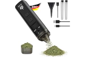 SLEGE Elettrico Grinder polline,Grinder Elettrico tritatutto per erbe e spezie,Erbe,Elettric Macina,Super potenza 7 Nm, Macinazione a 2 vie-senza blocchi, Macina 1,5 g, Tramoggia (nero) USB