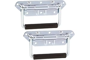 Adam Hall Hardware 34482 M2 AH - 2er Set Klappgriff/Kistengriff gefedert silber 6-Loch