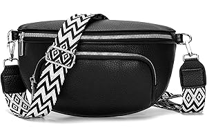 JSDOST Umhängetasche Damen Klein Bauchtasche Damen Schwarz Crossbody Bag Damen Veganes Leder Gürteltasche Damen Brusttasche Damen Hüfttasche Damen