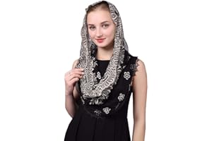 Grettytling Infinity Veil Traditional Vintage Inspired Wrap Veil Mantilla, Measuring about 45X24 inche