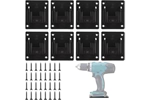 APACALI 8 Stück Wandhalterung Werkzeughalter für makita 18V, Bohren Elektrowerkzeuge Bohrerhalter, Batteriehalter mit 32 Schrauben, Maschinenhalter Werkstatt Speicherung, Schwarz, 14.4-18V