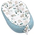 Babynest Cocoon Newborn 90 x 50 cm - Cuddle nest for Newborns Handmade Cuddly Baby nest Bed Made of Cotton Africa Blue