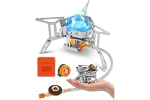 COYONCE Camping Stove Gas Portable,Windproof and Portable,Featuring a 3900W Burner with Piezo Ignition,Adapters,and Converters for Outdoor BBQs,Cooking,Fishing,Hiking and Picnics