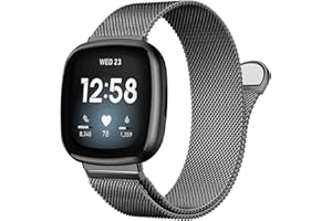 Issinlky Bracelet Métallique Compatible avec Fitbit Versa 3/4, Sense 2/Sense - Remplacement en Acier Inoxydable pour Smartwatch