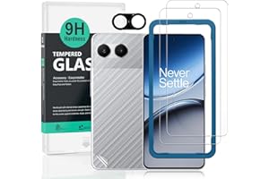 Ibywind 2 Piezas Protector Pantalla para OnePlus Nord 4 5G 6,74"+1 Pieza Protector Cámara+1 Pieza Protector Trasera Fibra Carbono,Dureza 9H Cristal Templado,Fácil de instalar
