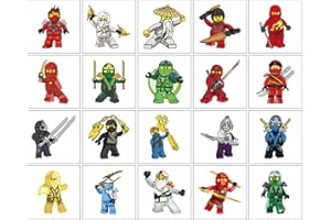 LANSEEDE Temporäre Tattoo Set Kinder Tattoos für ninjago,20 Blätter Kindertattoos Aufkleber Stickers für Geschenktüten Kindergeburtstag Mitgebsel Mädchen Jungen