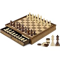 Echiquier Aimanté Peradix 38cm en Bois Pliable - Jeu d'Echecs de Voyage