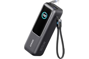 Anker Zolo Power Bank, 25000mAh Caricatore Portatile con Tre Porte USB-C da 100W per Ricarica Multi-Dispositivo, Cavi Integrati e Retrattili, Per iPhone 17/16 Pro Max Series, MacBook, Samsung e Altro