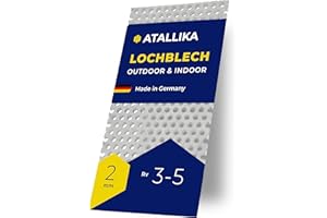 ATALLIKA Lochblech Aluminium Rv 3-5 [400x400 mm] - 2mm dickes Alu-Blech mit Rundlochung 3mm/5mm [wetterfest für Outdoor & Indoor] - präziser Zuschnitt aus Deutschland