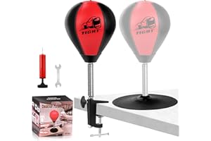 NZQXJXZ Sac de Frappe de Bureau, Sac de Boxe de Bureau, Punching Ball avec Ventouse Super Résistante et Pince de Bureau pour Table et Comptoirs de Bureau, Cadeau Amusant pour Amis ou Collègues