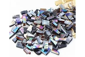 BTMIEY 500g Irregular Crystal Mosaic Tiles,Small Mosaic Tile DIY Hobbies Children Handmade Crystal Craft for Crafts Bulk DIY Picture Frames Handmade Jewelry Coaster (Dark Series)