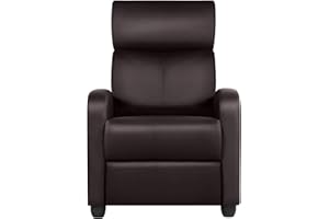 ‎YAHEETECH Yaheetech TV Sofa mit Liegefunktion Sessel mit Rücklehne Relaxsessel Ruhesessel Fernsehsessel Liegesessel Cinemasessel Recliner Einzelsofa Kunstleder Braun