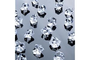 Babenest Acrylic Crushed Ice Rocks, Mix 400 PCS Fake Crystals Plastic Ice Cubes Diamonds Gems for Vase Fillers, Home Decoration, Table Scatter, Event, Wedding, Arts & Crafts (Clear)
