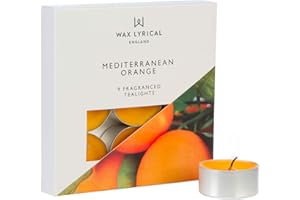 Wax Lyrical Scented Tealight Candles, Box of 9, Mediterranean Orange