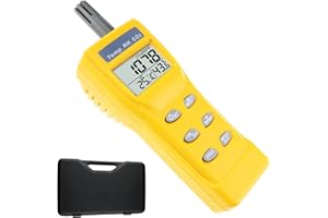 TEKCOPLUS Monitor di CO2 digitale portatile per interni - Sensore NDIR IAQ, temperatura a bulbo umido, diagnosi del punto di rugiada.