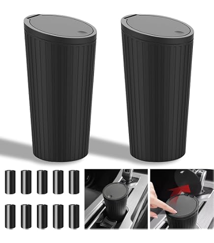 Pattumiera per auto (con coperchio), pattumiera per piccole auto, mini