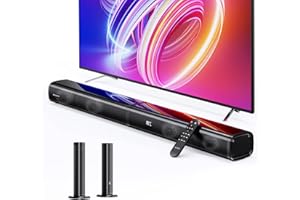 MEVOSTO Barra de Sonido 2.2CH 2 en 1 Separable Altavoz para TV Potencia de Woofers Dobles Incorporados con ARC/Óptico/AUX/BT 5.0 Graves/Agudos Ajustable Teatro a Casa-80cm