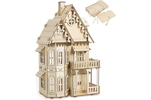 CUTEROOM Fantasy Villa - Drewniana układanka 3D Zestaw konstrukcyjny do sypialni i mebli