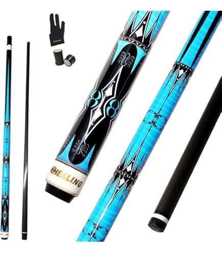 Queue De Billard En Fibre De Carbone - Tête 11.8 Mm - Poids 500g - Démontable 1/2 - Pour Billard 8 Et 9 Balles