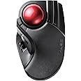 ELECOM M-HT1DRBK Wireless Trackball Mouse - Extra Large Ergonomic Design, 8-Button Function with Smooth Tracking, Black