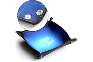 WOGAMAT Piste à dés Pliable Souple Bleu Saphir pour Jeu de société, jdr, yams, 421 Jouez où Vous Voulez grâce à Son revêtement néoprène et Ses Bords clipsés en Quelques Secondes