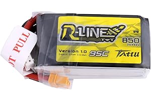Tattu 4S Lipo Battery 14.8V 850mAh 95C Soft Case Lipo Battery Pack con connettore XT60 per multirotore FPV da 100 a 180 UAV Drohne RC Quadrocopter