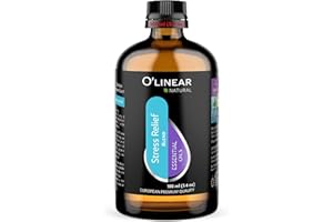 O'LINEAR O’Linear Stress Relief Essential Oil Blends - Calming Essential Oil for Diffuser - Aromatherapy Relaxing Blend Oil - Essential Oils for Air Purifier 3.4 oz (100ml)