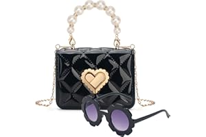 RSXING Kinder Umhängetasche Mädchen Handtasche - Verstellbarem Gurt Perlen Handtasche - Prinzessin Mini Tasche Kinder Schultertasche Geschenke für 3 4 5 6 jährige Mädchen