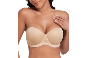 DotVol Damskie miseczki bez ramiączek, bez pleców, odpinane ramiączka, push up, biustonosz