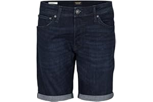 JACK & JONES Jeans Shorts Herren Stretch Kurz Regular Fit JJIRICK Kurze Hosen Bermuda Shorts Sommer Denim Einfarbig Schwarz Blau S M L XL XXL