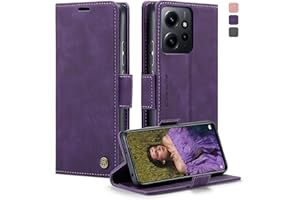 KZB Funda para Xiaomi Redmi Note 12 4G Cuero Premium Fundas con RIFD Protección Tapa Libro Flip Case Ranura Tarjeta Magnético Soporte Móvil Carcasa para Redmi Note 12 4G 6,67'' - Morado