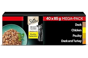 Sheba Select Slices Cat Wet Food - Poultry Selection in Gravy - 40x85g (Pack of 1)