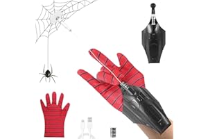 Towwoo Juegos de Guantes de Lanzador, Juegos de Launcher Glove para Niños, 3m Telarañas Web Shooters, Guantes de Plástico Cosplay, Juguetes Divertidos Geniales para Hombres y Adolescentes