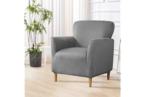 ‎SHANNA SHANNA Bankett Luxus Sesselbezüge: Neueste Samt 1Stück Stuhlhussen Hohe Stretch rutschfeste Einfarbige Sesselbezug für Büro Empfang Lesesofa (Dunkelgrau)