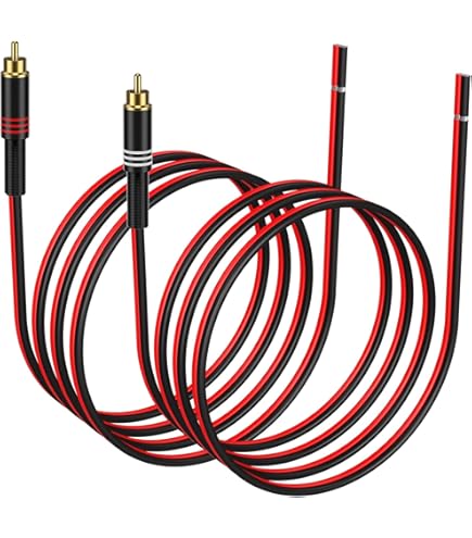 2 Adattatori RCA Maschio A Cavo Aperto Per Altoparlanti - 32cm - Doppio Pack