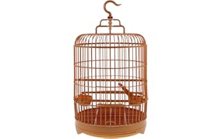 UKCOCO Small Bird Cage Round Bird Cage- Hanging with Feeder, Birdcages with 2 Feeding Cups Bird Keeping Cage for Birds Parrot Parakeets Outdoor Indoor