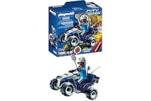 ‎PLAYMOBIL PLAYMOBIL | City Action | Polizei-Speed Quad mit Rückzugsmotor | Spielzeug für Kinder ab 4 Jahren | 71092