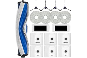 Zestaw akcesoriów do ECOVACS DEEBOT T30 Omni/ T30 PRO Omni, JKOISL 1 x szczotka rolkowa, 6 worków do kurzu, 4 x ściereczki do wycierania mopa, 4 szczotki boczne, 2 filtry, części zamienne, robot