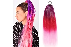 JIAMEISI Rainbow Ponytail Extensions With Hair Tie 1 Packs Coloured Hair Extensions for Braiding 26 inch Colorful Ombre Mermaid Pony Tail Synthetic Hair Extensions for Girl Women(#3-3)