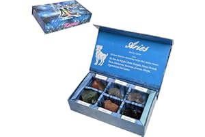 KACHVI Crystal Gifts - Pietre del Segno Zodiacale per completare Le Pietre della Nascita - Cristalli curativi Naturali con Oroscopo Confezione da 6 (Aries)