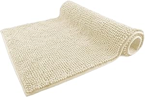 WohnDirect Premium Tappetino da Bagno Beige - Tappetino da Bagno Morbido e Antiscivolo - Microfibra Durevole e Assorbente, Lavabile in Lavatrice - 70 x 120 cm