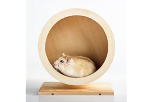 Seahelms Hamsterrad aus Holz ø21cm Leise Laufrad Hamster für Ruhe und Bewegung von Syrischen Hamstern, Rennmäusen, Ratten, Mäusen, Zwergen, Kleinen Chinchilla