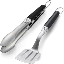 Pinzas Barbacoa Pinzas Weber De Acero Inoxidable 30 Cm - Ideales Para Voltear Espárragos, Gambas O Verduras En La Parrilla Pinzas 30cm Espárragos Camarones - 5