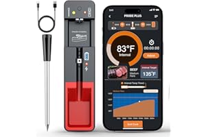 ‎VEXLORIA Vexloria Thermometer Kochen, Fleischthermometer Kabellos Bluetooth Grillthermometer IPX7 küchenthermometer, Bratenthermometer für Braten, Kochen, Grillen/BBQ, Backen, Baby-Ernährung