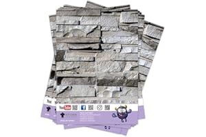 ‎ONEWHEEL OneWheel, Küchenrückwand selbstklebend, wildes Gestein, Stein, Materialprobe DinA4 harte PVC Folie, Spritzschutz für Fliesenspiegel