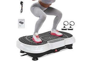 HOMEFITNESSCODE Vibration Platform with Rope Skipping, Whole Body Workout Vibration Fitness Platform Massage Machine for Training Shaping Home