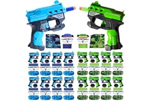 wishery Accessories for Nerf Party Supplies, Favors - 16 Sets. Bulk Pack for Nerf Birthday, War - Mini Toy Gun, Wrist Bullet Holder, Foam Darts, Face Mask & Safety Glasses. Kids Ages 5+
