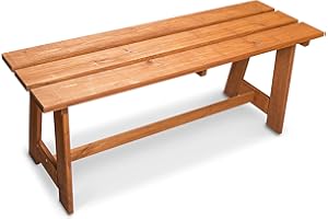 ADGO Banco de madera sencillo, 119 x 37 cm, para jardín y casa, sin respaldo, pintado de marrón, impermeabilizado, clasicismo, confort y minimalismo en tu hogar y jardín