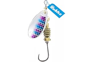 Rublex - Pack de 5 Cucharillas de Pesca Celta-2 RTS | Cebo Artificial de Pesca con Anzuelo Simple sin Muerte Fácilmente Intercambiable con Sistema Quita-Vueltas, Color RTS Plata Azul Violeta, 3'5gr