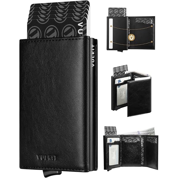 Buy VULKIT Pop up Wallet RFID Blocking Leather Credit Card Wallet